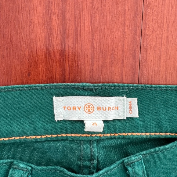 TORY BURCH super skinny jeans trousers pants green size 25 - Picture 14 of 15